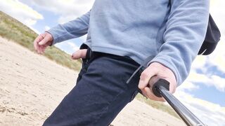 Peeing In Public. Getting My Manstick Out On The Beach And Taking A Urinate.