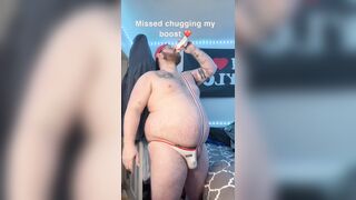 Piggy Chugs in a one lump