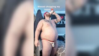 Piggy Chugs in a one lump