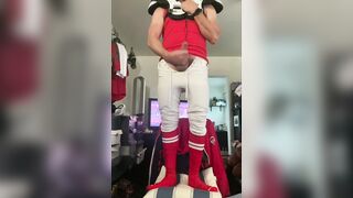 JockDad87 Football Buff DILF Jock is Geared up in Pads and Socks