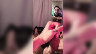 POINT OF VIEW Dual Camera Leisurely Draining Immense Man rod With Lubricant And Drool Humungous Cum-shot