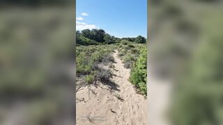 Bare beach stroking off ample uncircumcised jizz-shotgun