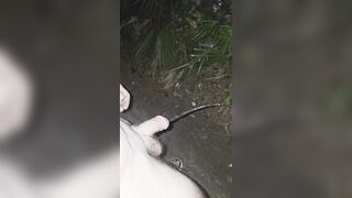 Fragile milky prick urinating pissing outside swallow my pee