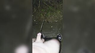 Fragile milky prick urinating pissing outside swallow my pee
