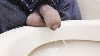 I attempted urinating leisurely with my uncut pecker.