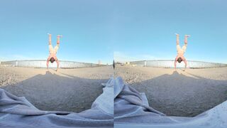 Edging in Public Restroom After Beach Exercise – 8K VR180 Taunt (Total on OF & FH)