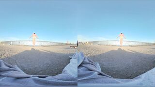 Edging in Public Restroom After Beach Exercise – 8K VR180 Taunt (Total on OF & FH)