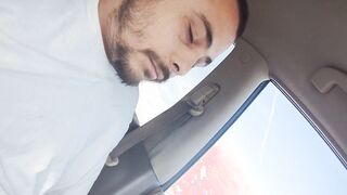 Risky public tugging off