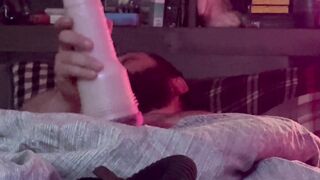 Hubby crams fleshlight