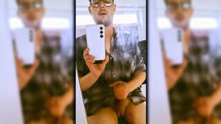 After hours in the office – faux-cock, fap & jizz on camera