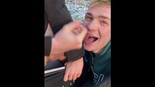 I say “go on just stick it in a bit” and he wets up the end of his GIANT manstick then ravages it in