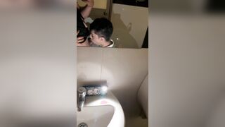 My best friend gay-for-pay makes me blow his meaty manhood in the public toilets of my university