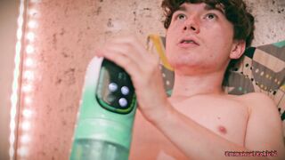 Nice Latino Twunk Emmanuel Kokichi Using an Automatic Masturbator Plaything For The First-ever Time