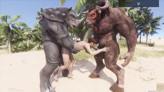 Naughty Life / Stud Gets 2 Yam-sized Hairy Hard-on (Gang)