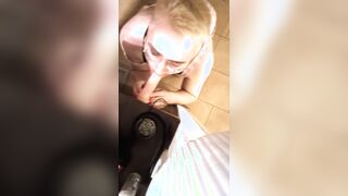 Non-binary hoe experiences losing her fellatio chastity and squeals for dad