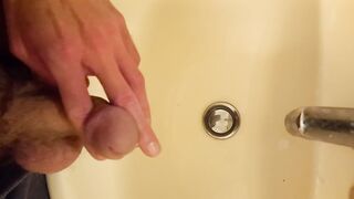 Peeing from my wooly sinewy cut salami