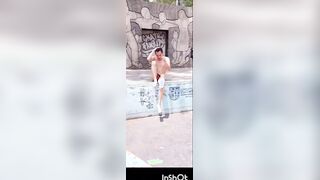 Naked public in public park