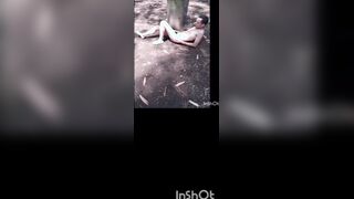 Naked public in public park