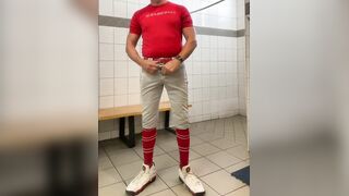Buff DILFJockDad87 Edges in the Locker Apartment in Baseball Gear
