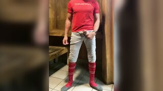 Another Red-hot and Mischievous Edging Sesh From DILFJockDad87 in the Sauna