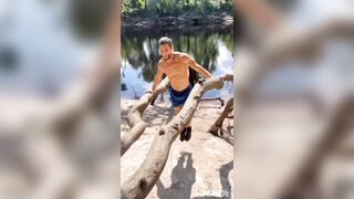 Super-fucking-hot jock caught working out by a sea