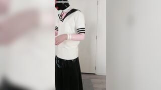 Unclothing spandex layers, love glove bathrobe glaze, student sailor uniform, lengthy mini-skirt, stocking, underpants