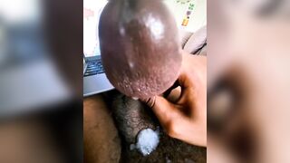 Geyser jizm with my good-sized dark-hued head shaft