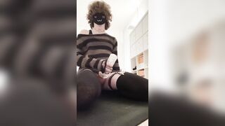 Femboy uses his fresh plaything