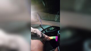 Using the fake penis in my van after work sensed so great