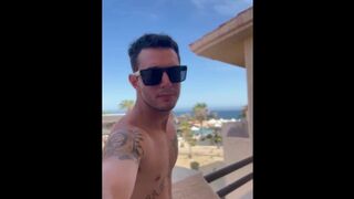 Relieving on the balcony