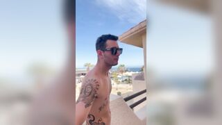 Relieving on the balcony