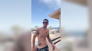 Relieving on the balcony