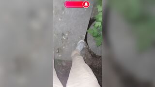 The most intense cum shot at night on the street