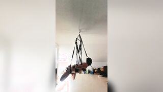 Toying with my lil hoe and his open bum (suspension sadism & masochism)