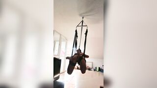 Toying with my lil hoe and his open bum (suspension sadism & masochism)