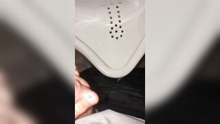 Risky Public Urinal Getting off Urinating & Nutting as rapid as I can