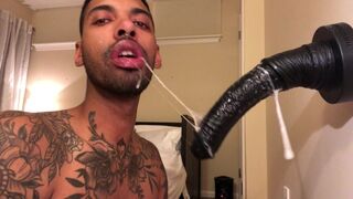 Filthy Jaws Teaching with Yam-sized Fake penis