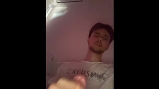 Warm Hetero School stud strokes off his fat cut jizz-shotgun