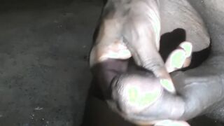 BIG BLACK COCK SPRAYING