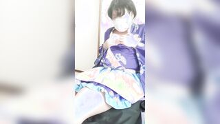 Orgasm orgasm to low frequency in kimono