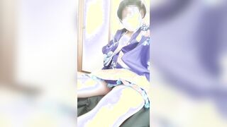 Orgasm orgasm to low frequency in kimono