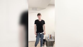 Suspended Platinum-blonde Lad Peels off Down To Tighty Whities And Demonstrates Ample Lollipop