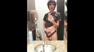 Fapping in a public douche! I expect they dont find me!