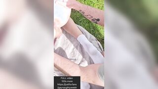 Pee tearing up going knuckle deep filthy dark-skinned-eye lad breezy in wooded cruising field