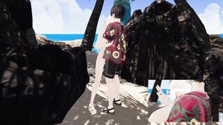 Asian fellow getting pounded, filmed on the beach (original VRAV)