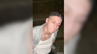 Red-hot youthfull lad gets penetrated without a condom outdoors , Stephkiller and Nastyboy