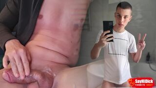 Homemade selfie and yummy white pearly spunk