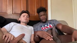 Jocks Wank Off Together And Spray Their Explosions To Porno