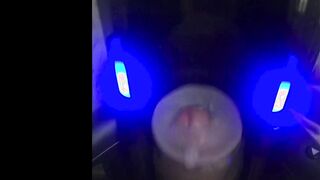 A dude ejaculates for the first-ever time from an automatic masturbator