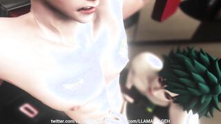 Heros Exercise - Fourway: Midoriya Bakugo Ida Todoroki - My Hero Academia THREE DIMENSIONAL Toon Parody